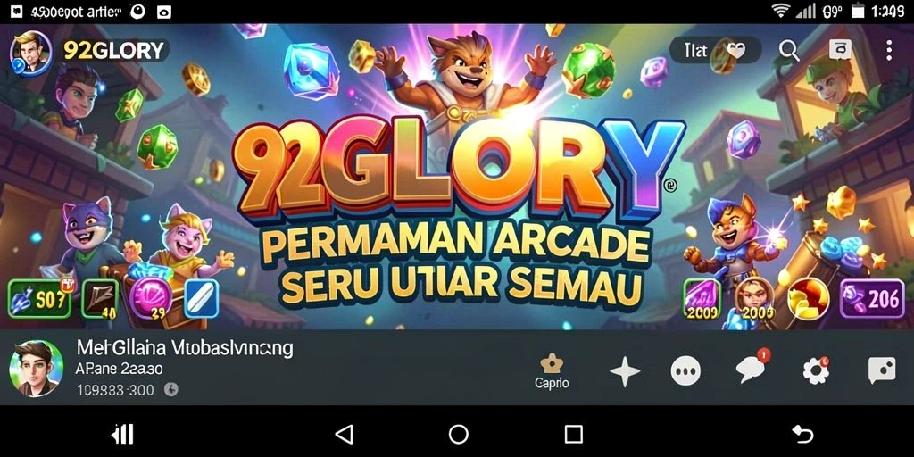 Tangkapan layar utama dari 92GLORY menampilkan aksi gameplay Arcade yang seru.