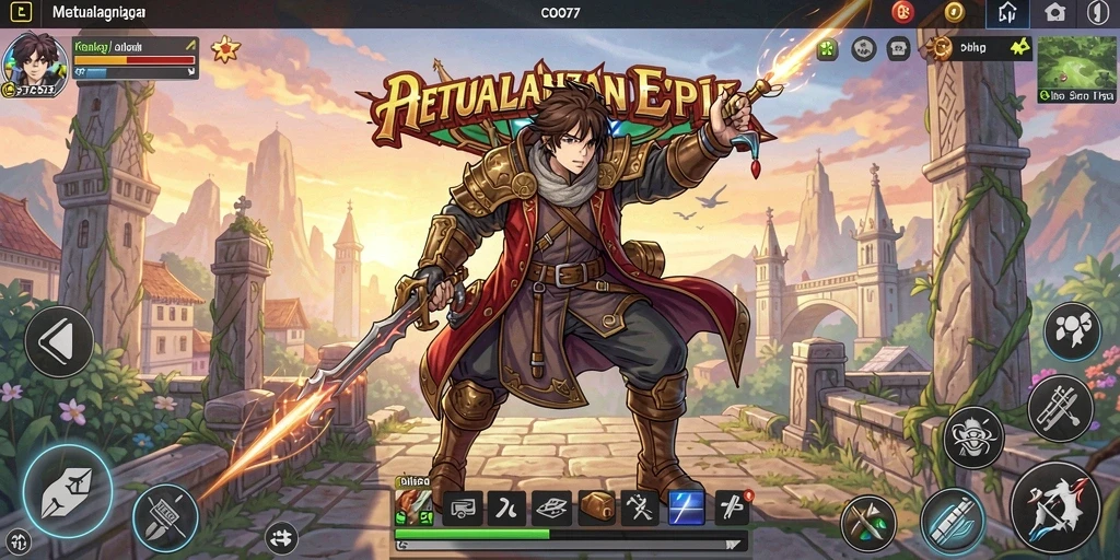 Screenshot menunjukkan aksi pertarungan karakter anime yang mengesankan.