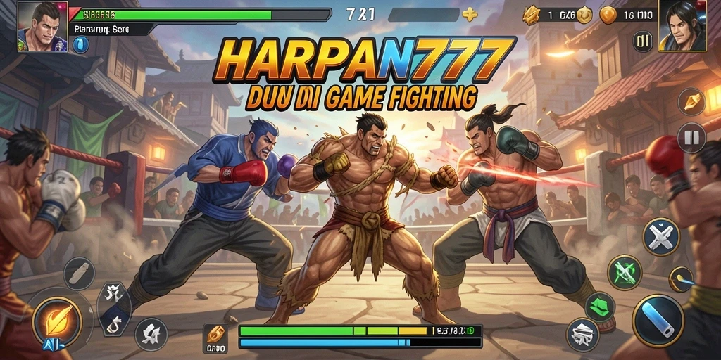 Tampilan gameplay seru dalam pertarungan epik di HARAPAN777.