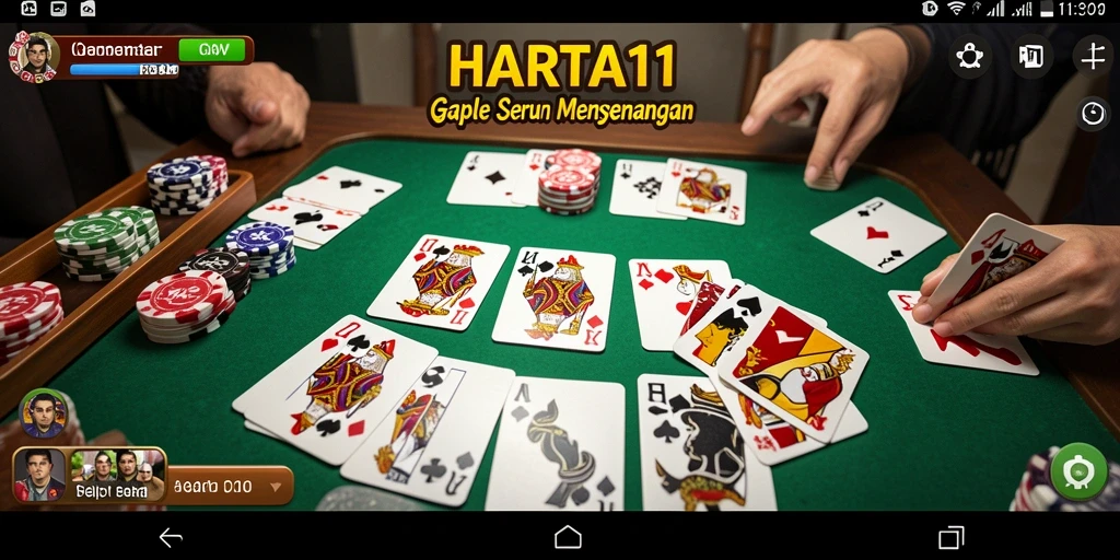 Screenshot game HARTA11 menampilkan momen seru saat bermain Gaple.