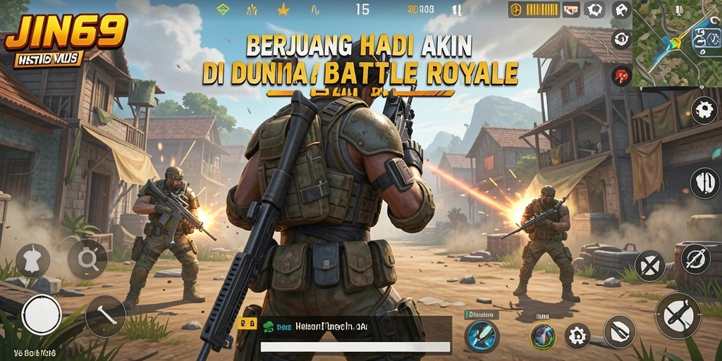 Tampilan seru pertempuran di JIN69 dengan pemain berjuang untuk bertahan.