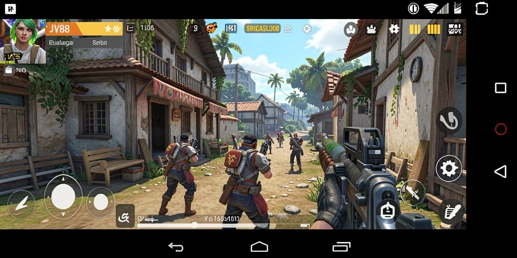 Gameplay JV88 yang mendebarkan di medan perang TPS.