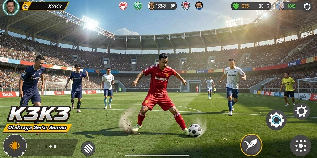 Tampilan gameplay K3K3 yang mengasyikkan dan kompetitif.