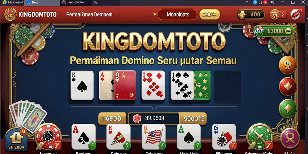 Screenshot KINGDOMTOTO menampilkan gameplay Domino yang seru dan interaktif.