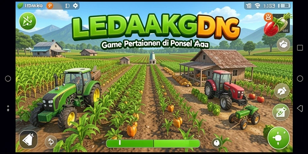 Tampilan gameplay LEDAKGG dengan aktivitas bertani yang mengasyikkan.