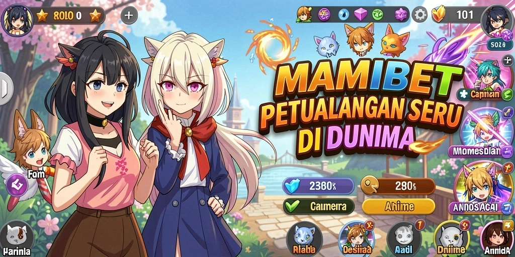 Tampilan menakjubkan dari gameplay MAMIBET dengan karakter anime.