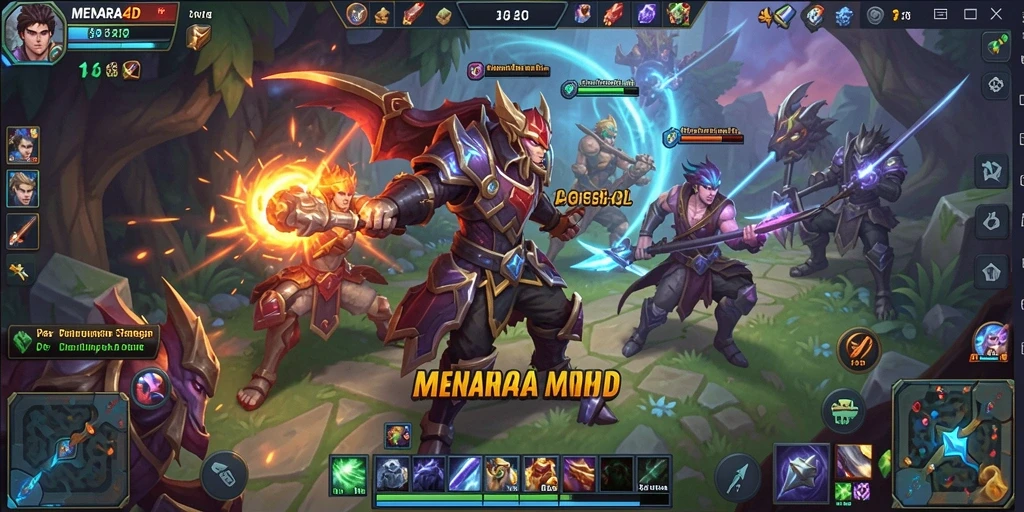 Gameplay menegangkan di MENARA4D dengan tim bertarung di arena.