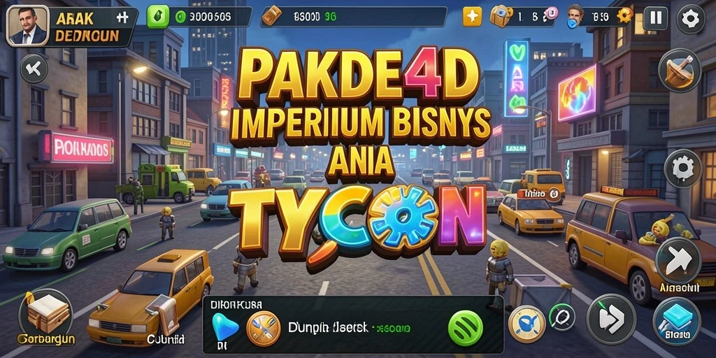 Screenshot gameplay PAKDE4D menampilkan keseruan membangun bisnis.