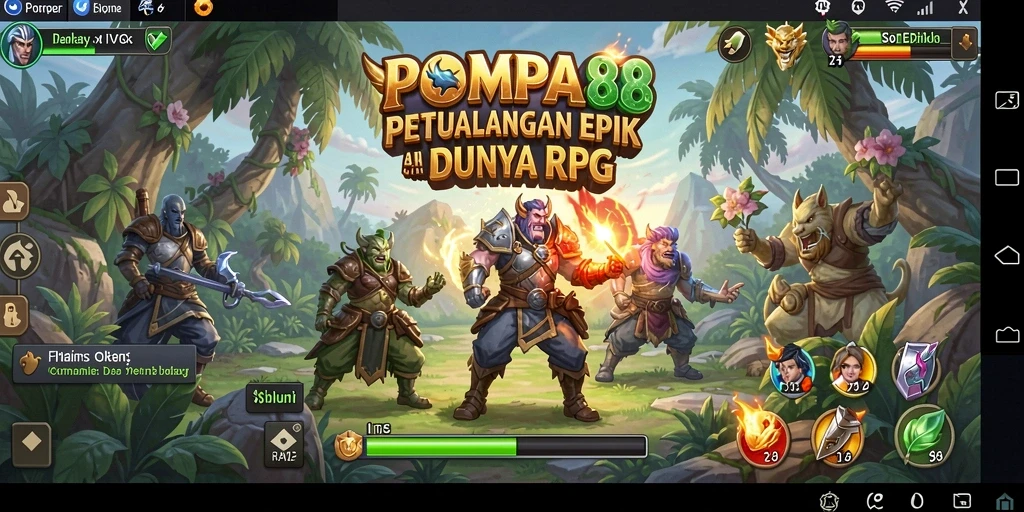 Menggambarkan pertarungan seru dalam POMPA88 dengan grafis tajam.