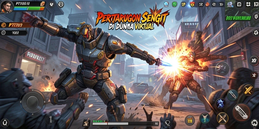 Gameplay PT707 menampilkan pertarungan mendebarkan antar karakter.