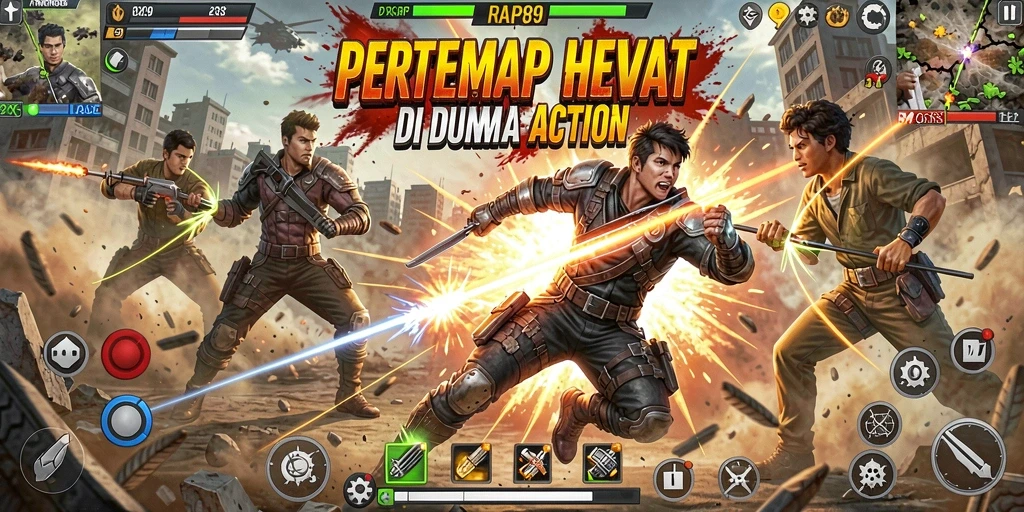 Tangkapan layar gameplay seru dari RAP89 dengan aksi bertempur sengit.
