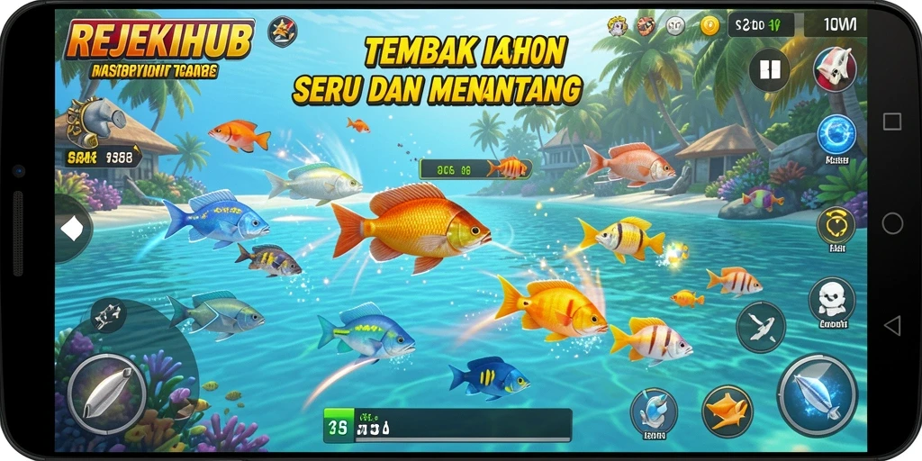 Tampilan gameplay menembak ikan yang seru di REJEKIHUB.
