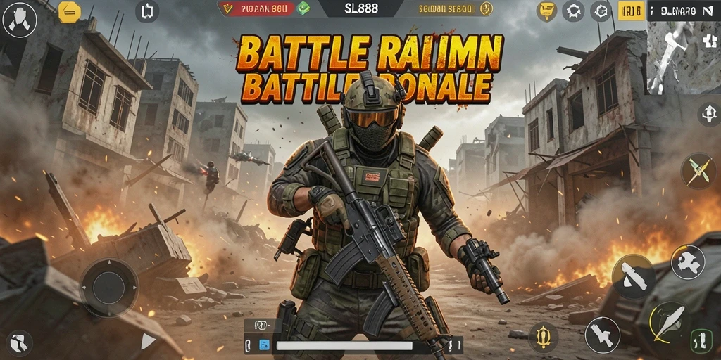 Gameplay seru SL888 dengan aksi Battle Royale yang mendebarkan.