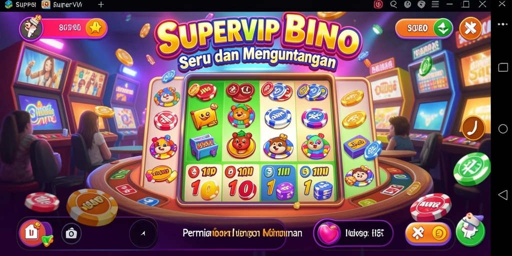 Screenshot gameplay SUPERVIP menampilkan suasana seru permainan Bingo yang menegangkan.