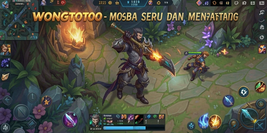 Screenshot gameplay WONGTOTO yang menunjukkan aksi seru dalam pertarungan tim.