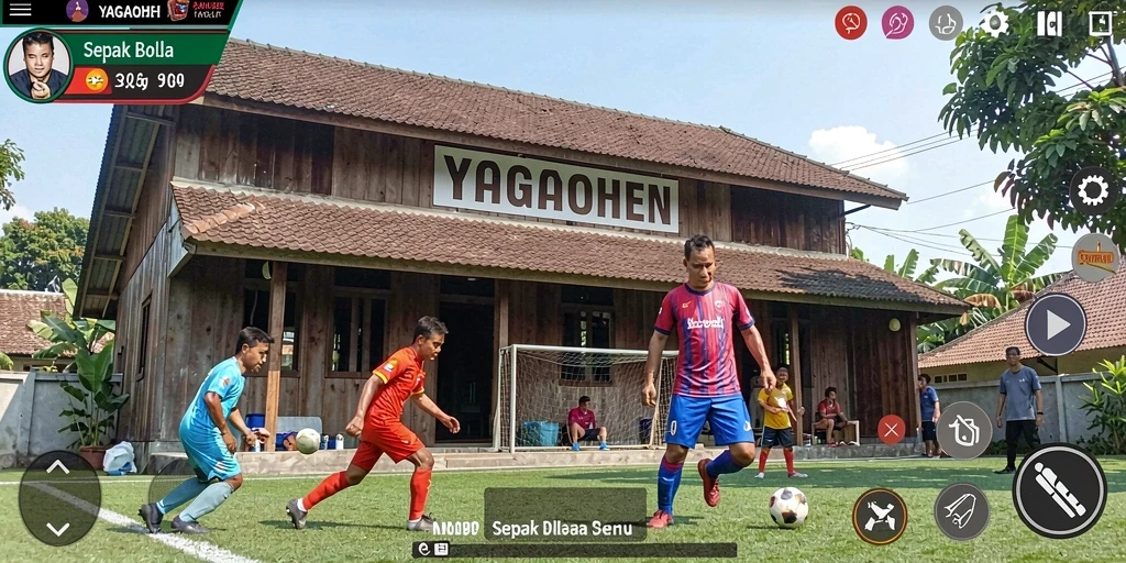 Tampilan gameplay menarik dari YAGAOHEN dengan aksi sepak bola yang mendebarkan.